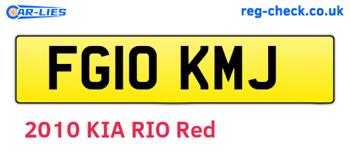 FG10KMJ are the vehicle registration plates.