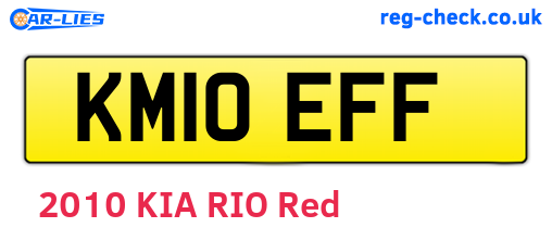 KM10EFF are the vehicle registration plates.