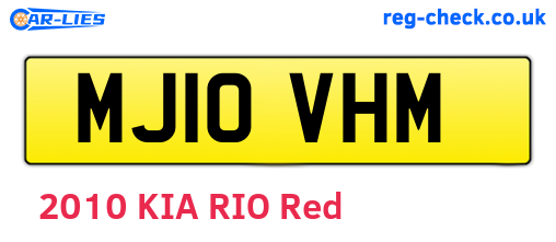 MJ10VHM are the vehicle registration plates.