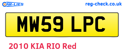 MW59LPC are the vehicle registration plates.