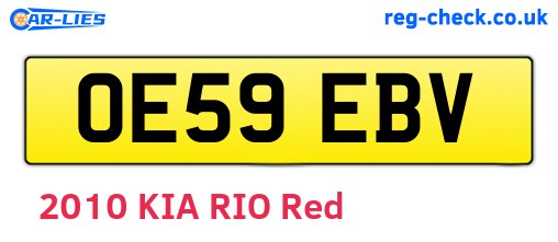 OE59EBV are the vehicle registration plates.