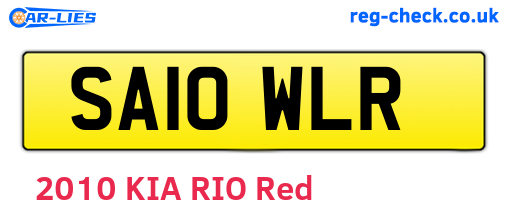 SA10WLR are the vehicle registration plates.