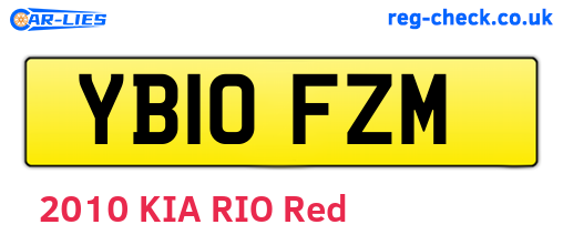 YB10FZM are the vehicle registration plates.