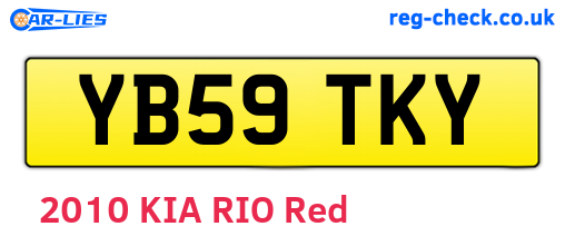 YB59TKY are the vehicle registration plates.