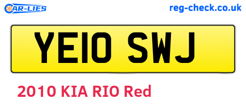 YE10SWJ are the vehicle registration plates.