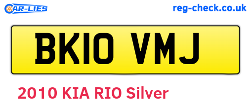BK10VMJ are the vehicle registration plates.