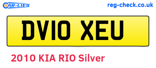 DV10XEU are the vehicle registration plates.