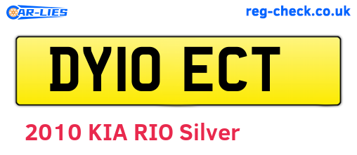 DY10ECT are the vehicle registration plates.