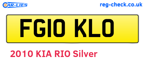 FG10KLO are the vehicle registration plates.