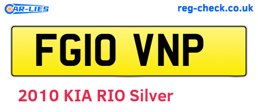 FG10VNP are the vehicle registration plates.
