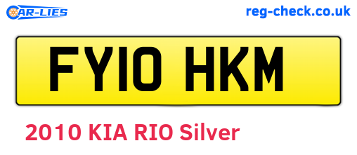 FY10HKM are the vehicle registration plates.
