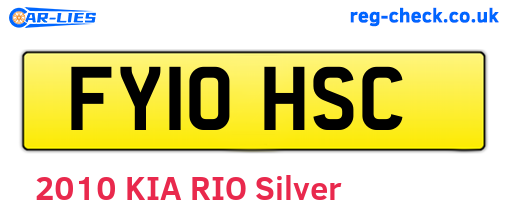 FY10HSC are the vehicle registration plates.