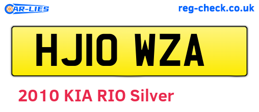 HJ10WZA are the vehicle registration plates.