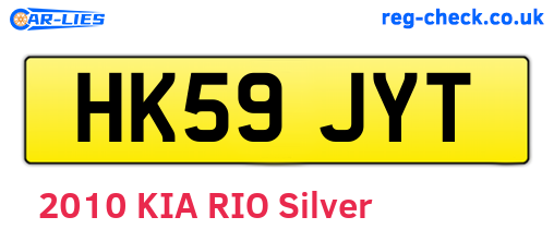 HK59JYT are the vehicle registration plates.