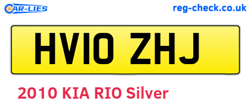 HV10ZHJ are the vehicle registration plates.