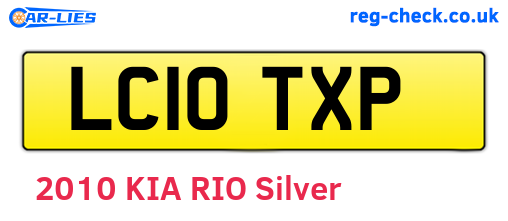 LC10TXP are the vehicle registration plates.