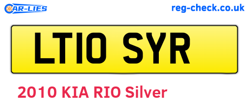 LT10SYR are the vehicle registration plates.