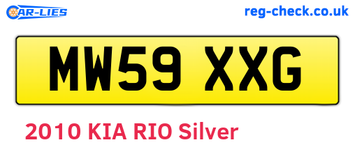 MW59XXG are the vehicle registration plates.
