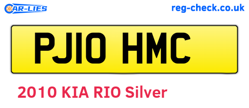 PJ10HMC are the vehicle registration plates.