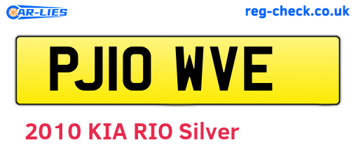 PJ10WVE are the vehicle registration plates.