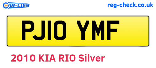 PJ10YMF are the vehicle registration plates.