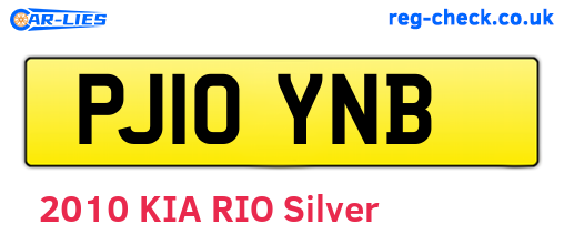 PJ10YNB are the vehicle registration plates.