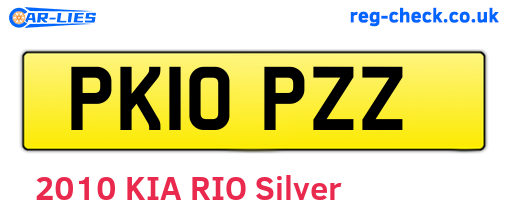 PK10PZZ are the vehicle registration plates.