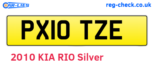 PX10TZE are the vehicle registration plates.