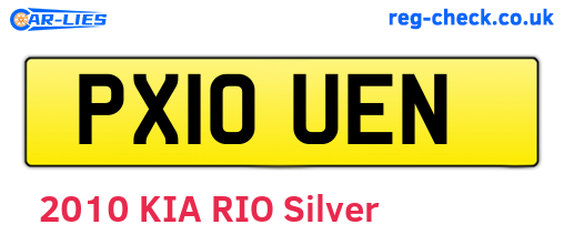PX10UEN are the vehicle registration plates.