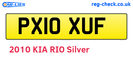 PX10XUF are the vehicle registration plates.