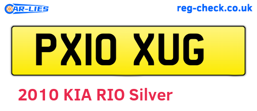 PX10XUG are the vehicle registration plates.