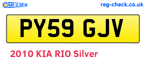 PY59GJV are the vehicle registration plates.