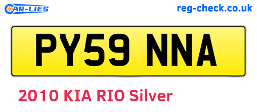 PY59NNA are the vehicle registration plates.