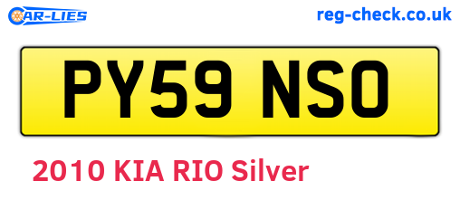 PY59NSO are the vehicle registration plates.