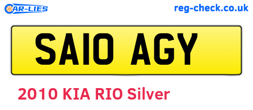 SA10AGY are the vehicle registration plates.