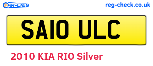 SA10ULC are the vehicle registration plates.