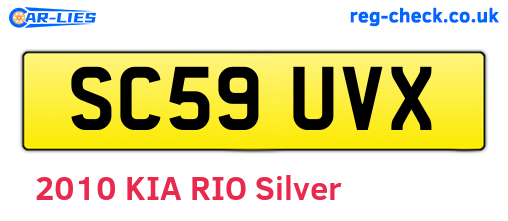 SC59UVX are the vehicle registration plates.