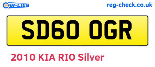 SD60OGR are the vehicle registration plates.