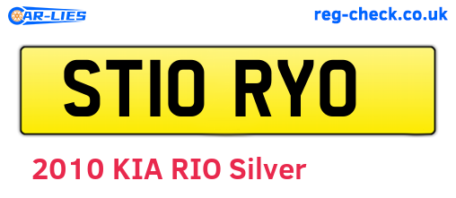 ST10RYO are the vehicle registration plates.