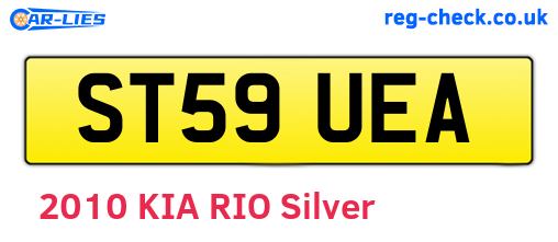 ST59UEA are the vehicle registration plates.