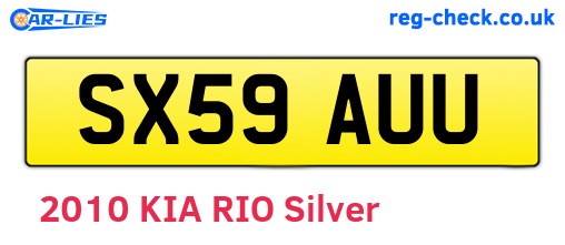 SX59AUU are the vehicle registration plates.