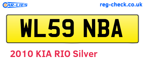 WL59NBA are the vehicle registration plates.