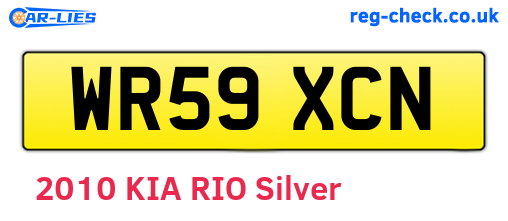 WR59XCN are the vehicle registration plates.