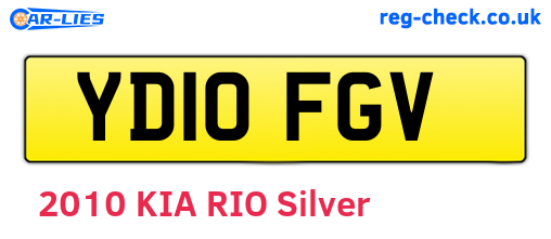 YD10FGV are the vehicle registration plates.