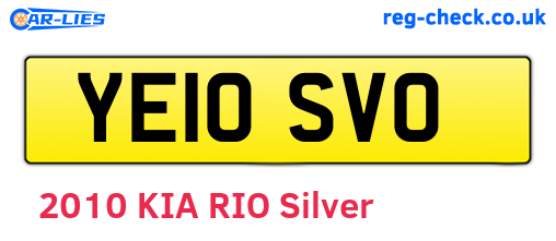 YE10SVO are the vehicle registration plates.