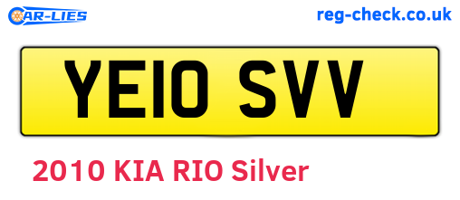 YE10SVV are the vehicle registration plates.