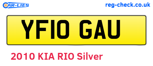 YF10GAU are the vehicle registration plates.