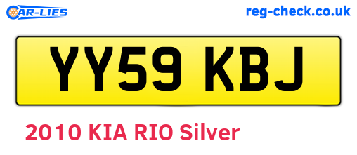 YY59KBJ are the vehicle registration plates.