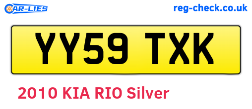 YY59TXK are the vehicle registration plates.