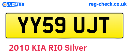 YY59UJT are the vehicle registration plates.